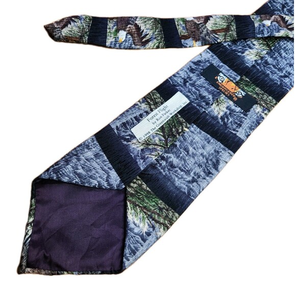 Vtg Endangered Species Tie Eagles Silk Nature Outdoors Career Business Casual - Picture 3 of 9